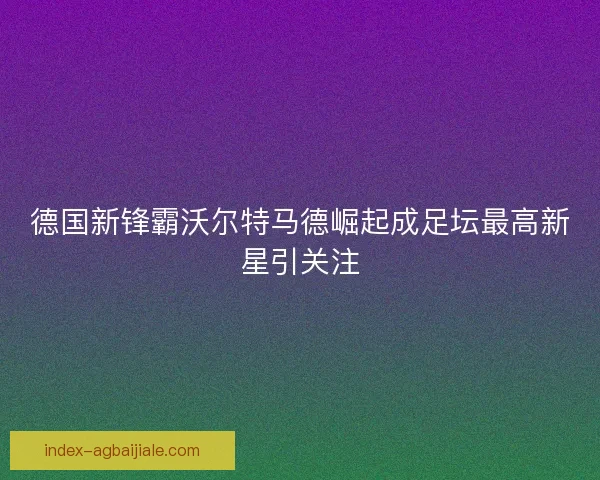 德国新锋霸沃尔特马德崛起成足坛最高新星引关注 德国新锋霸沃尔特马德崛起成足坛最高新星引关注
